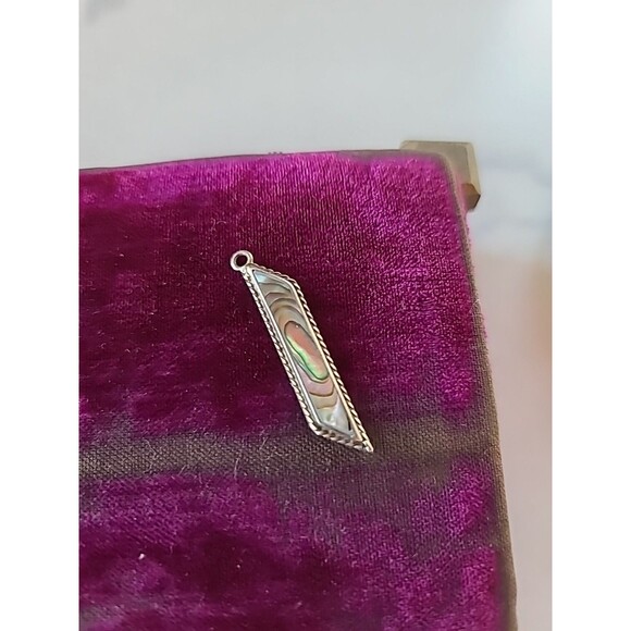 Alpaca Mexico Abalone Shell Pendant Vintage - Picture 2 of 10